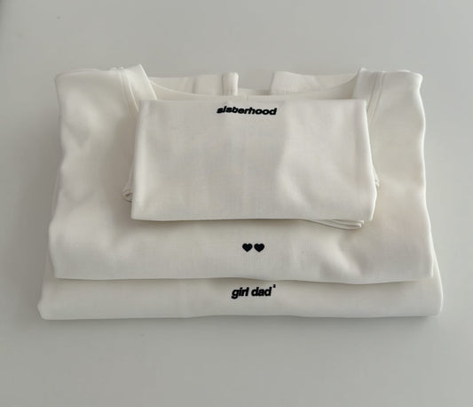 Oversized men's "girl dad" t-shirt in ecru