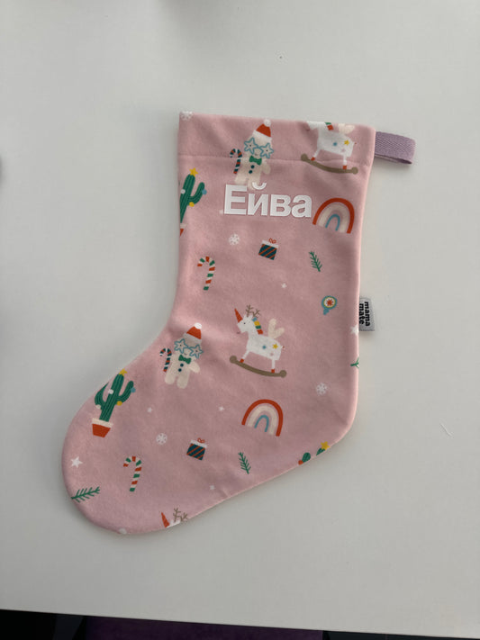 Коледно чорапче - персонализирано *unicorns*