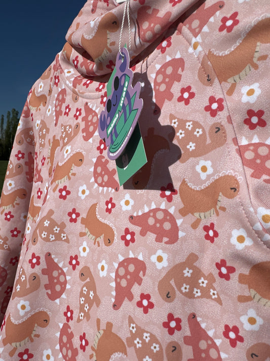 Children's thermal blouse - grow mate collection - pink dinosaur