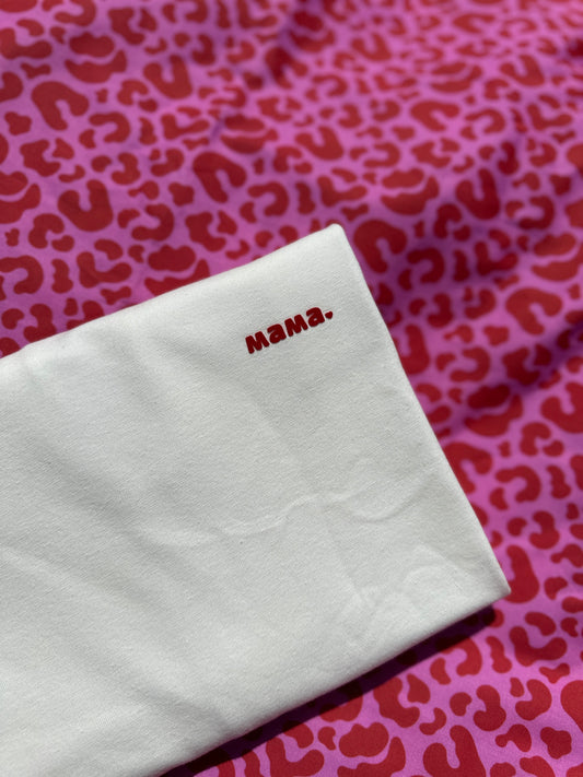 Oversized children's T-shirt "Mom" - ecru