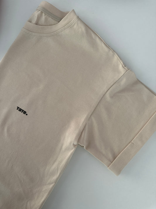 Oversized men's t-shirt "dad/dad/dad/daddy" in nude