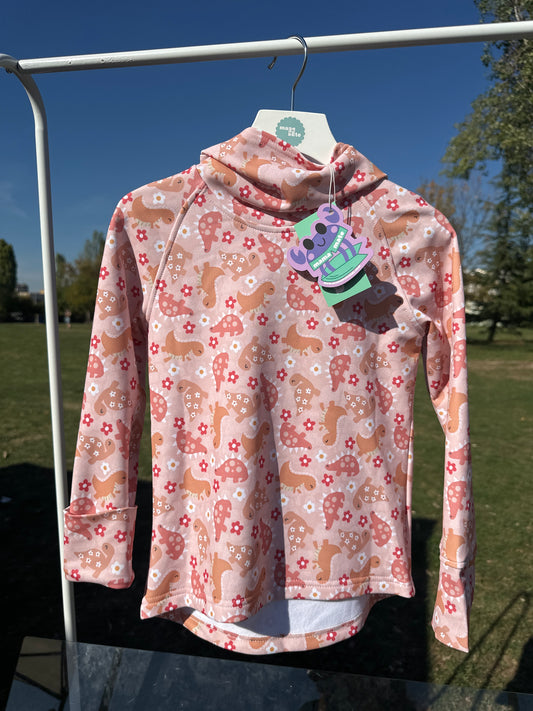 Children's thermal blouse - grow mate collection - pink dinosaur
