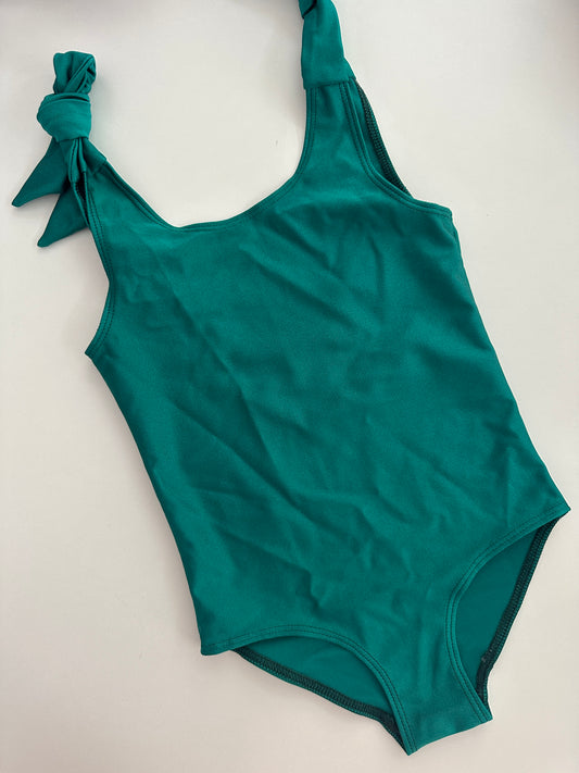 ALICE - “REBEL” children's one-piece swimsuit with shoulder ties - green