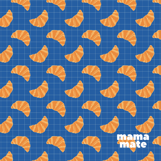 *pre-order* Плажна кърпа - кроасани *опция за добавяне на име* тъмно сини