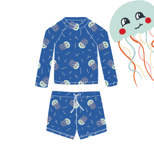 *PRE-ORDER* PACK с UV защита (UPF 50+) шорти NOA & блуза ANDI с дълъг ръкав - jellyfish blue SS