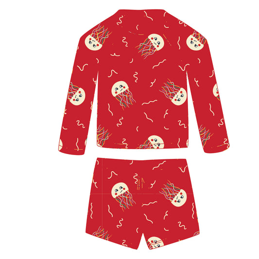 *PRE-ORDER* Bundle шорти NOA & блуза ANDI с дълъг ръкав с UV защита (UPF 50+) - jellyfish red high visibility SS26