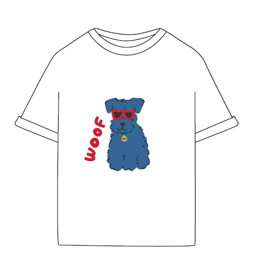 Oversized 100% Cotton T-Shirt "WOOF" Unisex Family Matching Tee | Made in Bulgaria
