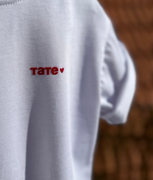 Oversized children's t-shirt - "dad/daddy/papa/dad/daddy” - ecru