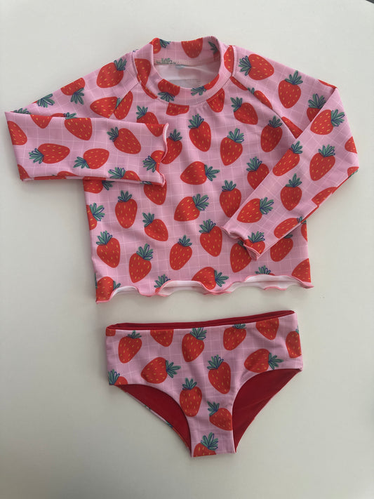 Antoinette - блуза и двулицеви гащички с UV (UPF 50+) защита - ягоди