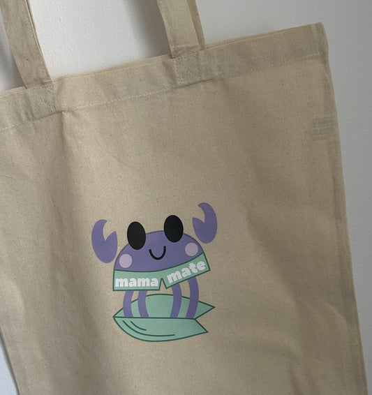 Surfy crab tote bag