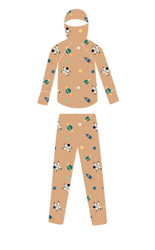 GROW MATE - комплект термобельо, което расте с детето - космонавт