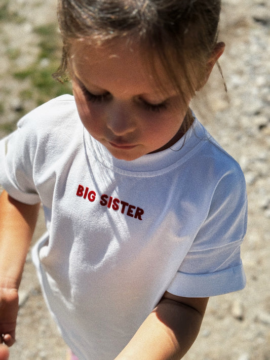 Oversized children's T-shirt BIG SISTER/BIG BROTHER