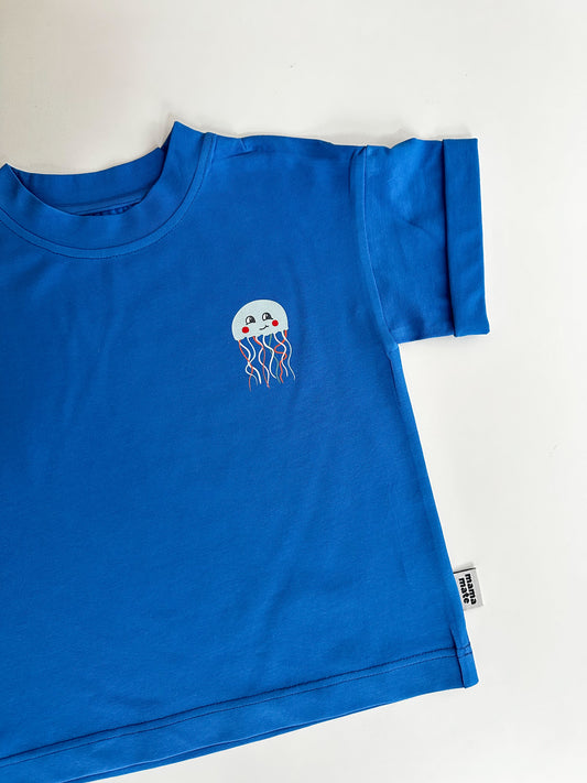 *limited edition* Детска оувърсайз тениска “jelly fish” - cobalt blue (SS26) *доставка 25.02.26