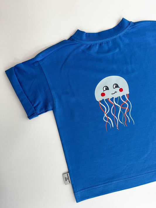 *limited edition* Детска оувърсайз тениска “jelly fish” - cobalt blue (SS26) *доставка 25.02.26