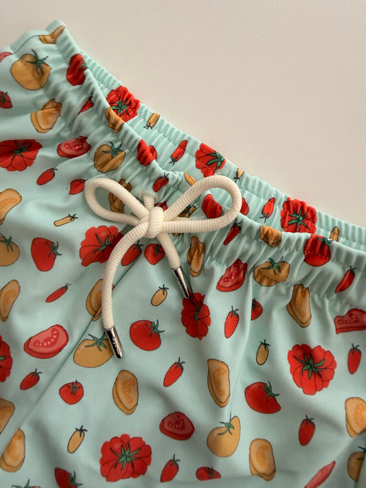 *PRECOMANDĂ* NOA - pantaloni scurți de surf pentru copii cu protecție UV (UPF 50+) - BIO TOMATOES colecția albastru deschis pentru mame și copii *ediție limitată*