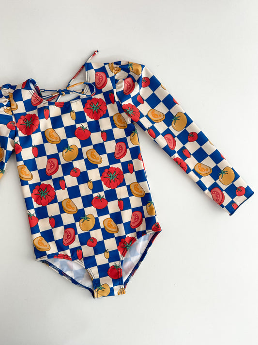 MARINA - Children's one-piece swimsuit with long sleeves and UV protection (UPF 50+) - kittens