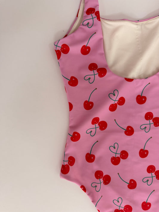 MONICA Дамски цял бански с UPF50+ cherries *с джоб за подплънки*