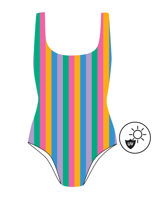 *MONICA* - цял бански с UPF50+ - retro print