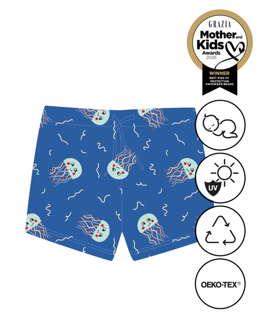 *PRE-ORDER* PACK с UV защита (UPF 50+) шорти NOA & двулицева шапка - jellyfish blue SS26