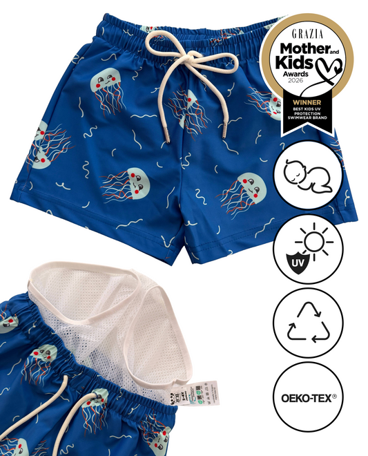 NOA - детски сърф шорти с UV защита (UPF 50+) - JELLY FISH DARK BLUE SS26