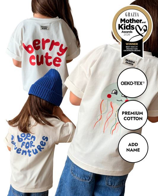 SUMMER LIMITED MIX – 5 Oversized Kids T-Shirts in Ecru | 100% Cotton | Limited Edition