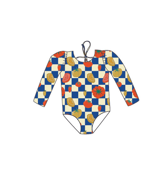 MARINA - Children's one-piece swimsuit with long sleeves and UV protection (UPF 50+) - kittens