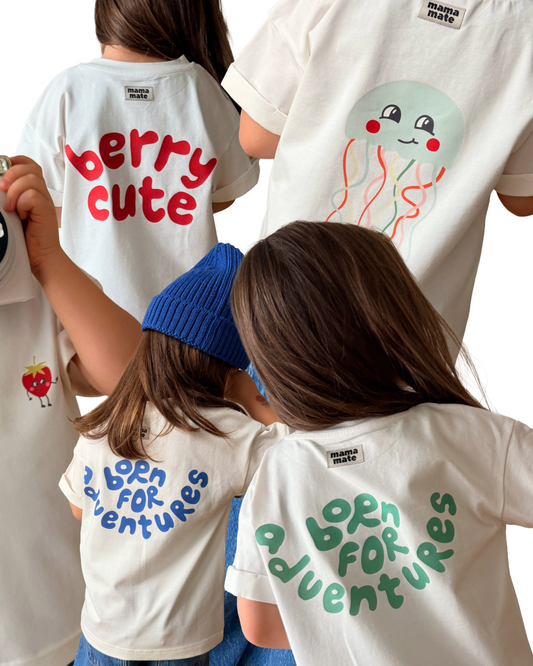 SUMMER LIMITED MIX - 5 детски оувърсайз тениски - екрю