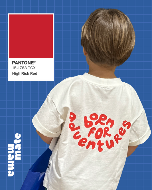 Оувърсайз тениска “born for adventures” - екрю (SS26)