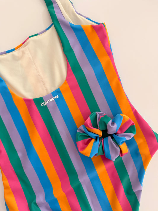 MONICA Дамски цял бански с UPF50+ retro print *с джоб за подплънки*