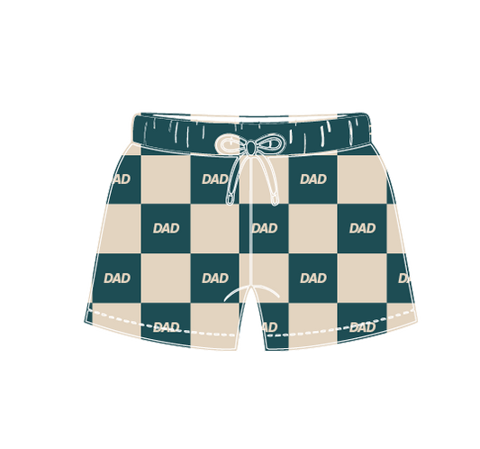 LEON - мъжки сърф шорти - "DAD" - каре (UPF 50+)  *доставка 01.06.25*
