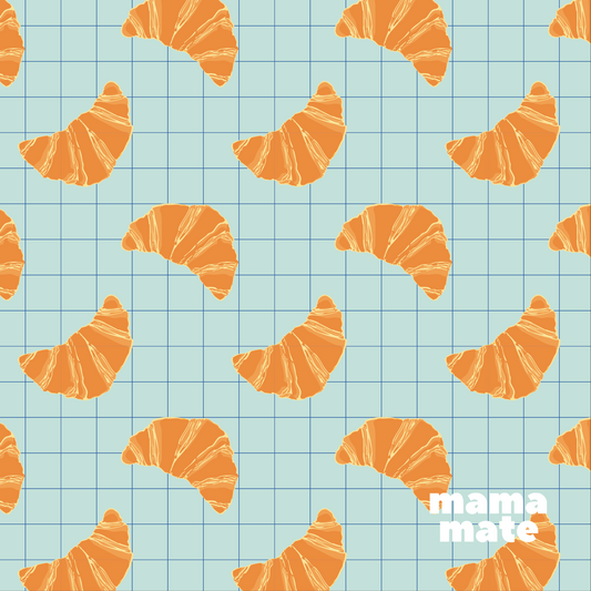 *pre-order* Плажна кърпа - кроасани *опция за добавяне на име* сини