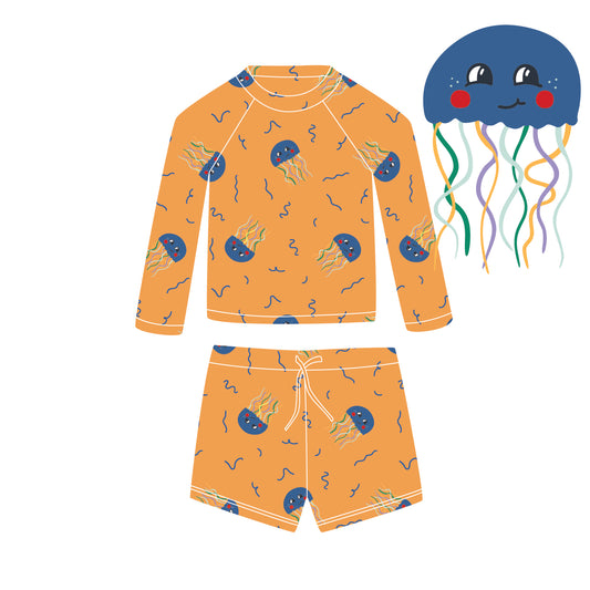 *PRE-ORDER* Bundle шорти NOA & блуза ANDI с дълъг ръкав с UV защита (UPF 50+) - jellyfish orange high visibility SS26