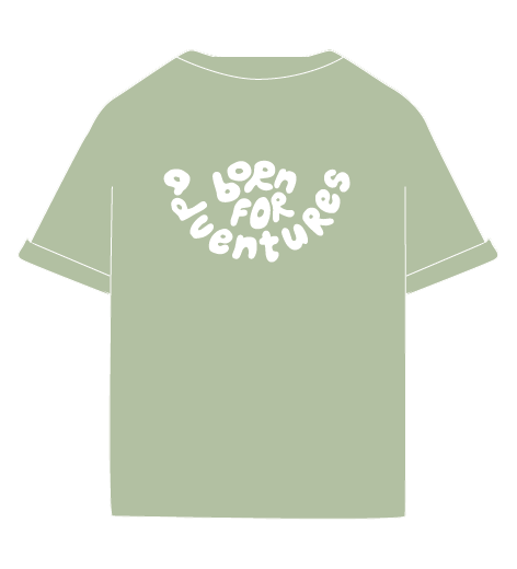 *limited edition* Детска оувърсайз тениска “born for adventures” - green tea (SS26) 15.02.2026
