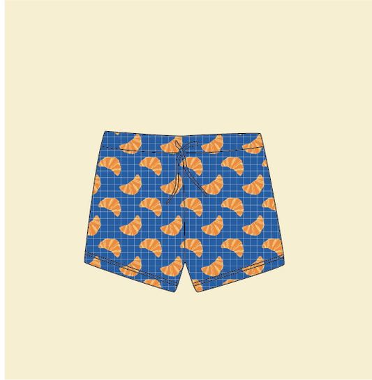 *PRE-ORDER* Bundle шорти & шапка NOA - детски сърф шорти с UV защита (UPF 50+) - кроасани тъмносин син SS26