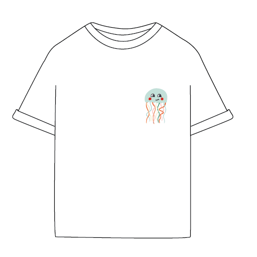 *limited edition* Детска оувърсайз тениска “blue jelly fish” - екрю (SS26) *доставка 25.02.26