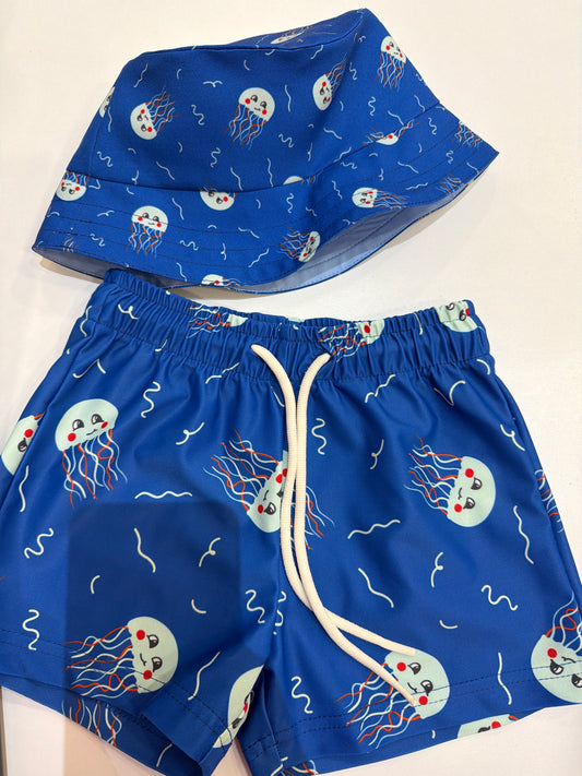 PACK с UV защита (UPF 50+) шорти NOA & двулицева шапка - jellyfish blue SS26