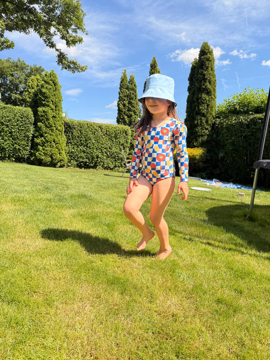 *PRECOMANDĂ* MARINA - Costum de baie pentru copii, dintr-o singură piesă, cu mâneci lungi și protecție UV (UPF 50+) - Colecția BIO TOMATOES mom 2 kid *ediție limitată*
