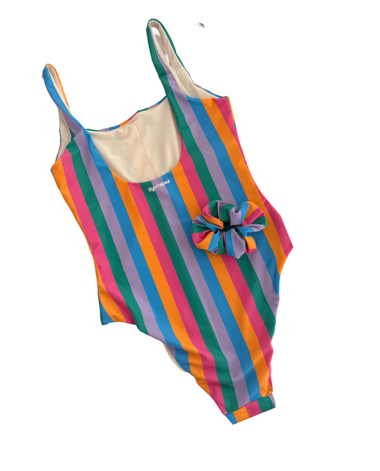 MONICA Дамски цял бански с UPF50+ retro print *с джоб за подплънки*