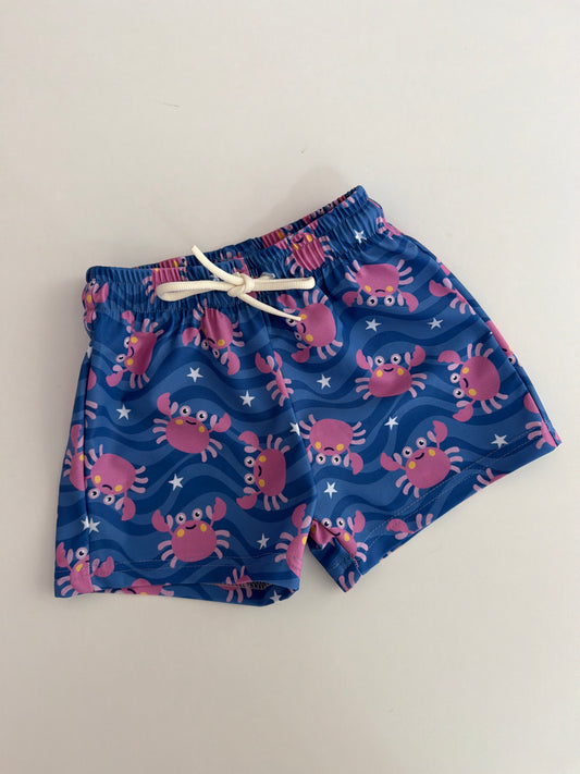 Детски сърф шорти с UV защита (UPF 50+) - pink crabs