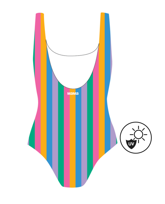 *MONICA* - цял бански с UPF50+ - retro print
