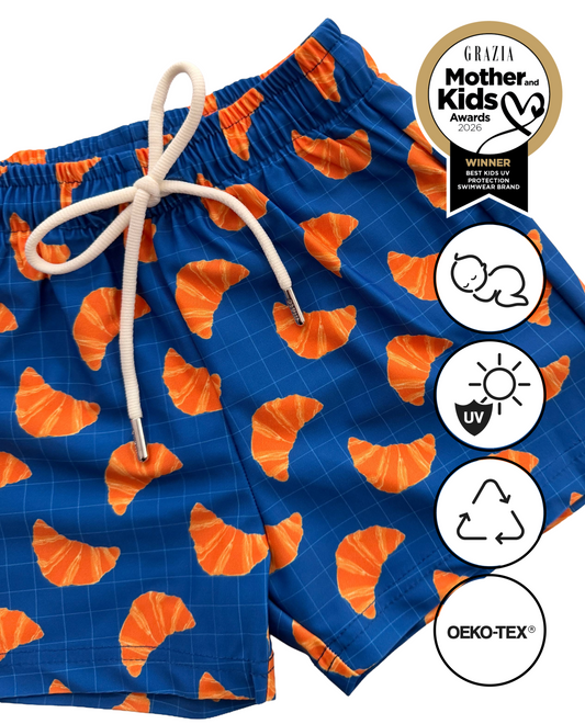 NOA - детски сърф шорти с UV защита (UPF 50+) - кроасани син SS26