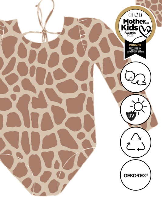 MARINA - Children's one-piece swimsuit with long sleeves and UV protection (UPF 50+) - kittens