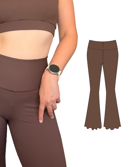 ACTIVE FLARED PANTS: RAFFLED - Chocolate Mousse