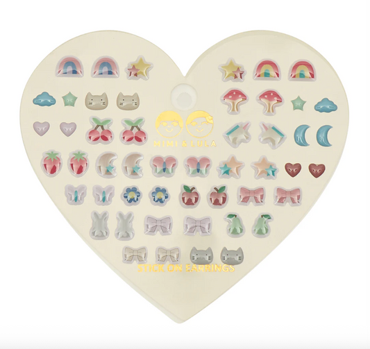 Mixed novelty stick on earrings - залепящи се обеци