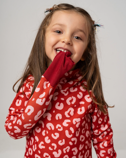 Children's thermal blouse - grow mate collection - leopard